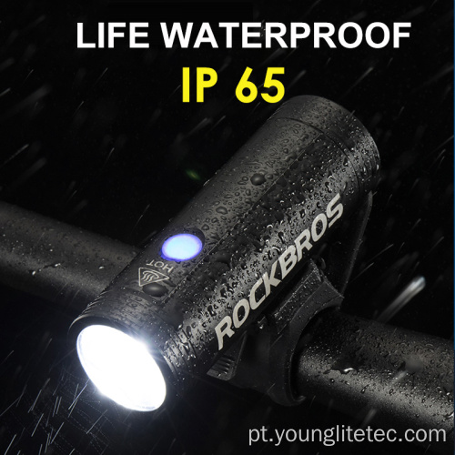 Lanterna clara recarregável da luz da bicicleta do diodo emissor de luz do USB de alumínio IP65
